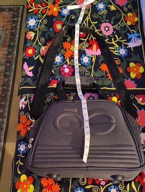 OE Grey & Black  Crossbody Vinyl Bag / 2 Straps
